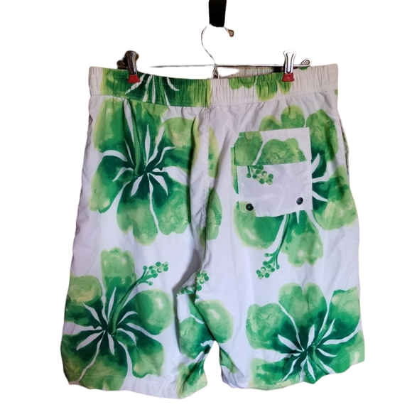 USPA Men's Bathing Suit Floral Green White Sz XL - Picture 2 of 9